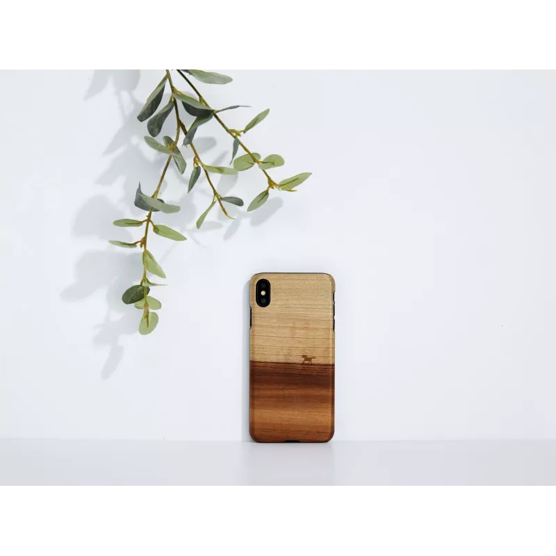 Phone case man and wood for iPhone XS Max — black protective cover