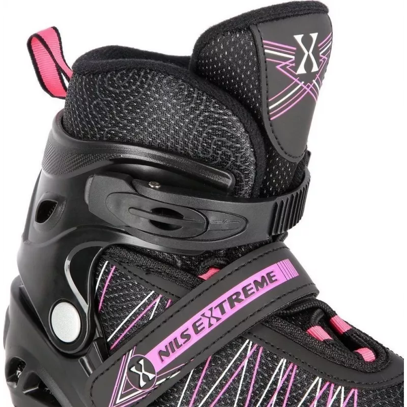 Nils Extreme NH11912 A 2IN1 Skates BLACK/PINK SIZE. S (31-34) With Interchangeable Hockey Skates