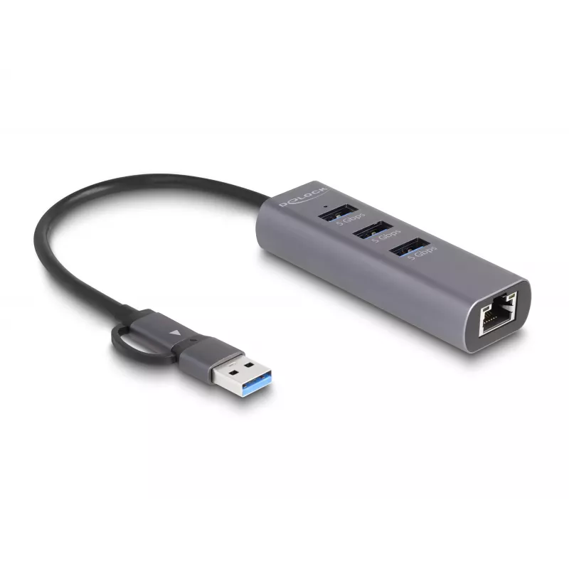 DeLOCK 64282 laptop-dockingstation & portreplikator Wired USB 3.2 Gen 1 (3.1 Gen 1) Type-C Grey (64282)
