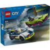 LEGO City playset 60415 Police Car and Muscle Car Chase — 213 pieces, 2 minifigures, age 6+