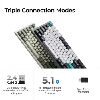 Full-size mechanical keyboard Keychron Q6 Max — Red switches, white shell
