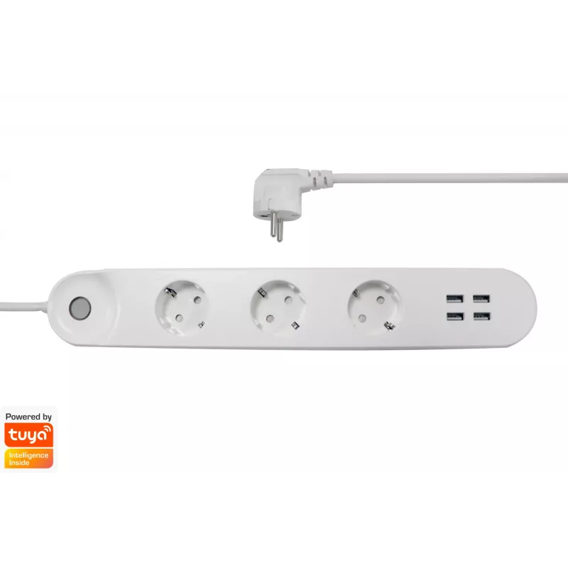 Smart power strip Denver SHP-300U 3 AC outlets Type E 4 White