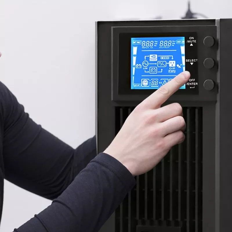 Qoltec 53042 uninterruptible power supply (UPS) Double-conversion (Online) 1 kVA 800 W 2 AC outlet(s)