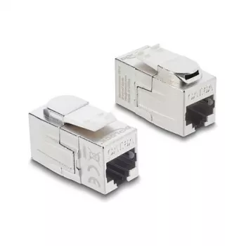 Keystone coupler DELOCK RJ45 female to RJ45 female — inline network connector (model 90796)
