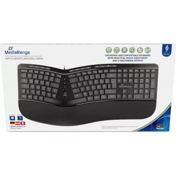 MediaRange ergon. Multimedia-Keyboard 124 Ta. Scr-Rad black (MROS120)