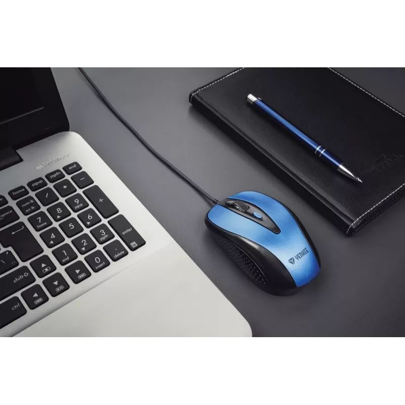 USB wired mouse, 4 buttons, optical, symmetrical, Blue