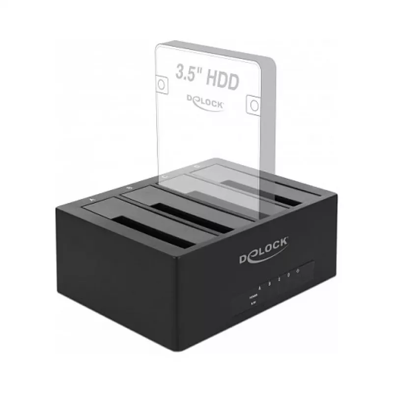 DeLOCK USB Type-C Docking Station for 4 x SATA HDD / SSD - HDD-Dockingstation Schächte: 4 - 2.5 / 3.5 gemeinsam genutzt (6,4 cm/8,9 cm gemeinsam genut