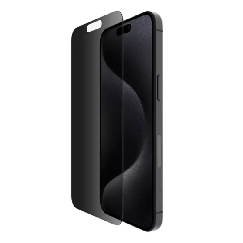 Belkin ScreenForce Pro - Bildschirmschutz for Handy - 2,5D - Glass - with Sichtschutzfilter - Glass - for Apple iPhone 15 Pro Max (OVA150ZZ)