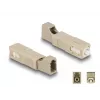DeLOCK Optical Fiber Hybrid Coupler SC Simplex male to LC Simplex female beige