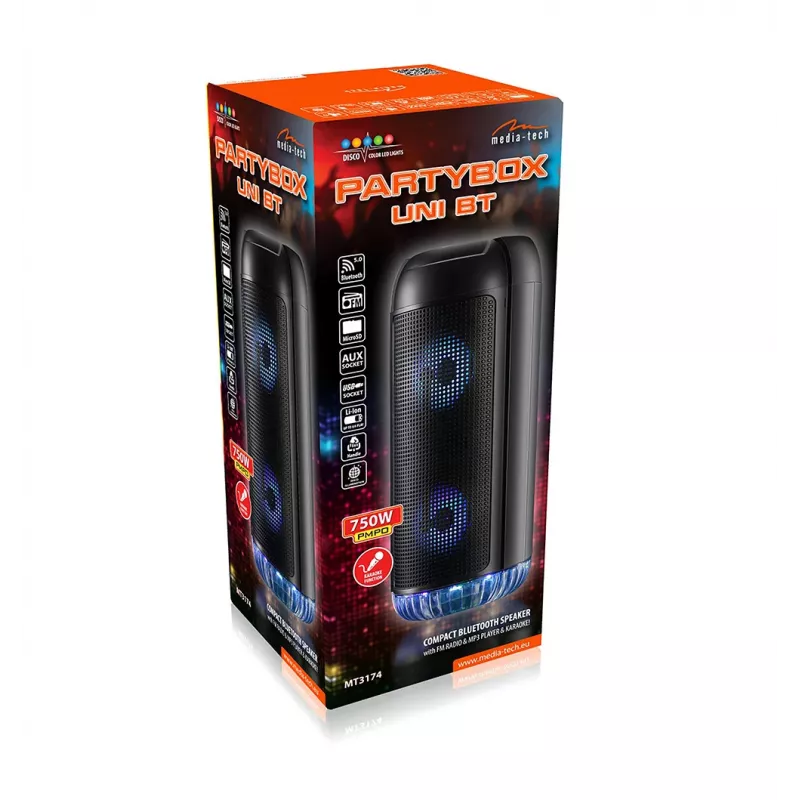 PartyBox UNI wireless speaker with microphone and karaoke function Bluetooth 5.0 MT3174