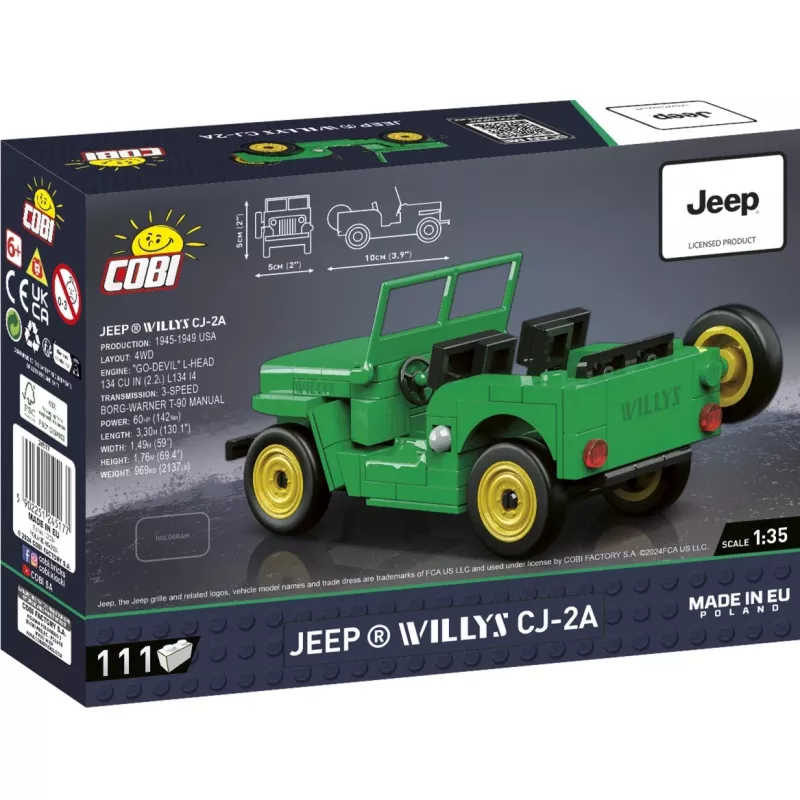 Construction Toy Cobi Jeep Willys CJ-2A Green model 24517 – brick building set