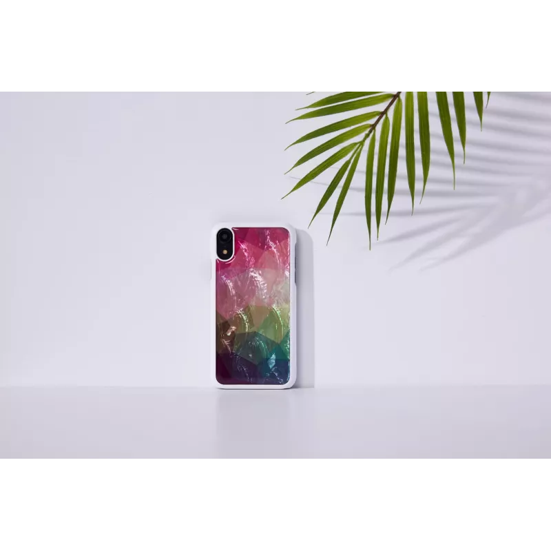 Smartphone case iKins for iPhone XR – water flower design, white