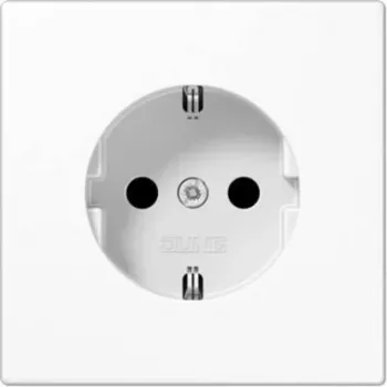 Schuko socket Jung LS 1520 N Alpin White — flush-mounted electrical outlet, Jung LS1520NWW
