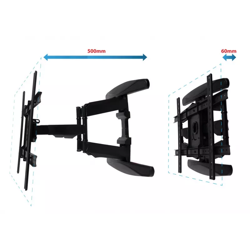 Wall mount frame ESPERANZA ERW021 for 40–85 inch flat TVs, metal, tilt, 6–50 cm distance, 68 kg capacity, VESA 200x100–600x500 mm