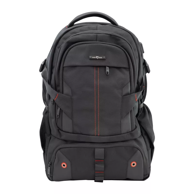 Backpack White Shark VOYAGER GBP-012 — black, durable water-resistant design