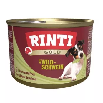 Wet dog food RINTI Gold Wild boar Adult 185 g – grain-free, gluten- and soy-free complete feed