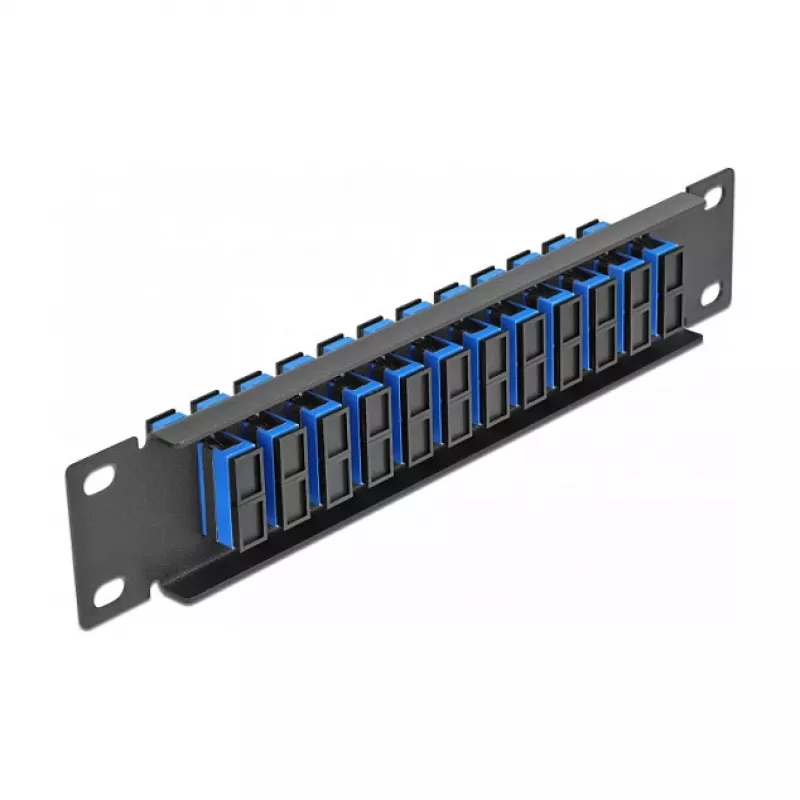 Fiber Optic Patch Panel DeLOCK 10 inch 12 Port SC Duplex blue 1U black
