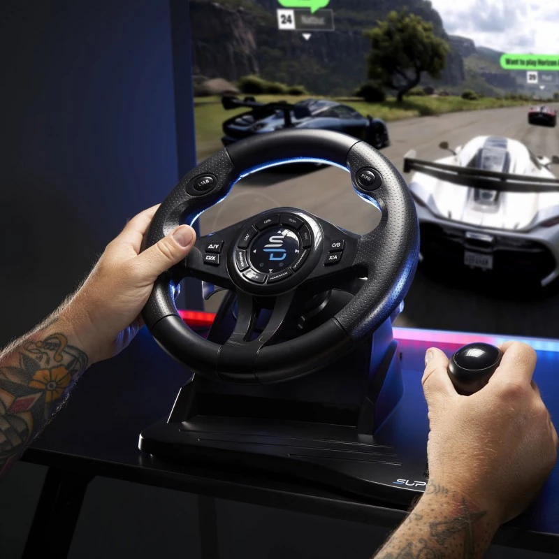 Subsonic SA5596-NG Gaming Controller Black USB Steering Wheel Pedals 270°