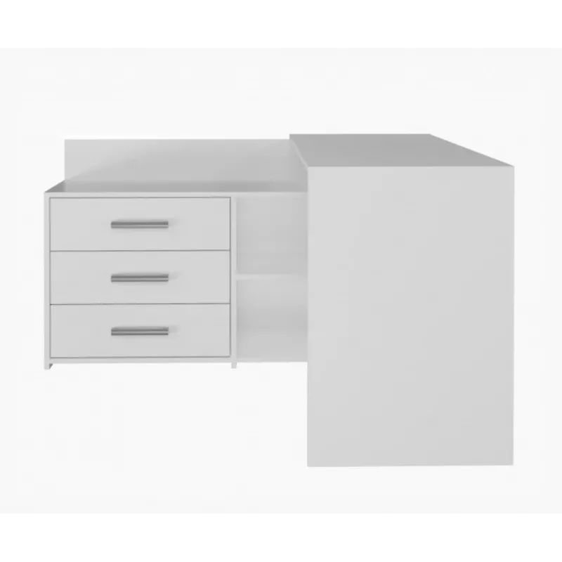 Corner Computer Desk Topeshop DANY BIEL KPL White Rectangular Particle Board
