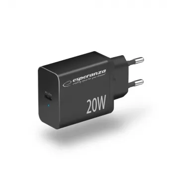 Mains charger ESPERANZA EZC104K 20W Black, USB power adapter for portable devices