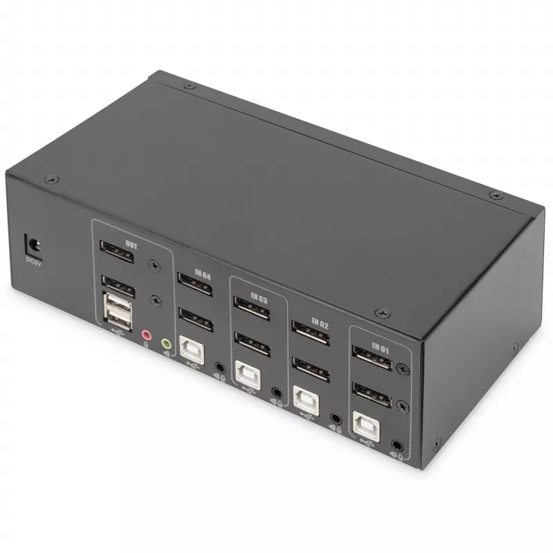 DIGITUS KVM Switch, 4 Port, Dual Display, 4K, DisplayPort®