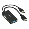 Lindy HDMI to DisplayPort, DVI and VGA Converter, 0.15 m, 2160p, Black, DP STDP2600, DVI-D PS8222, VGA AG6200, 8 bit, 0 - 65 °C