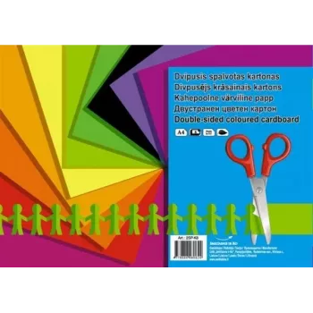 Cardboard SMLT, A4, 190 g, color, both sided, 8 sheets