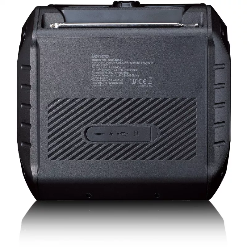 Portable digital radio Lenco ODR-160GY Grey FM/AM with digital tuner and compact design