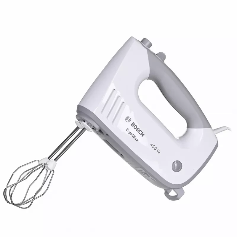 Hand mixer Bosch MFQ36480 – 450 W, 5-speed with turbo, grey/white, beaters and dough hooks