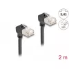 DeLOCK RJ45 Network Cable Cat.6A S/FTP Slim 90° downwards 2 m black