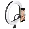 Maclean MCE610 10 12W LED Ring Light with Tripod Stand and Bluetooth Shutter 3 Colours 10 brightness levels 10% -100% Adjustable brightness 160 LED Smartphone Holder lighting light
