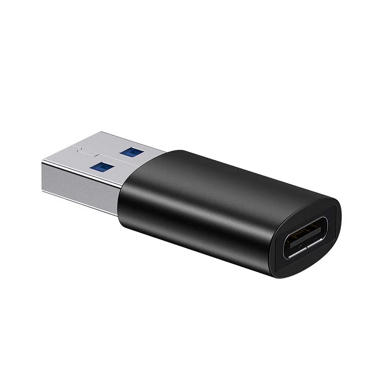 Adapter Baseus Ingenuity USB Type-A (female) to USB Type-C (male) 10 Gbit/s, black, 14×22×8 mm