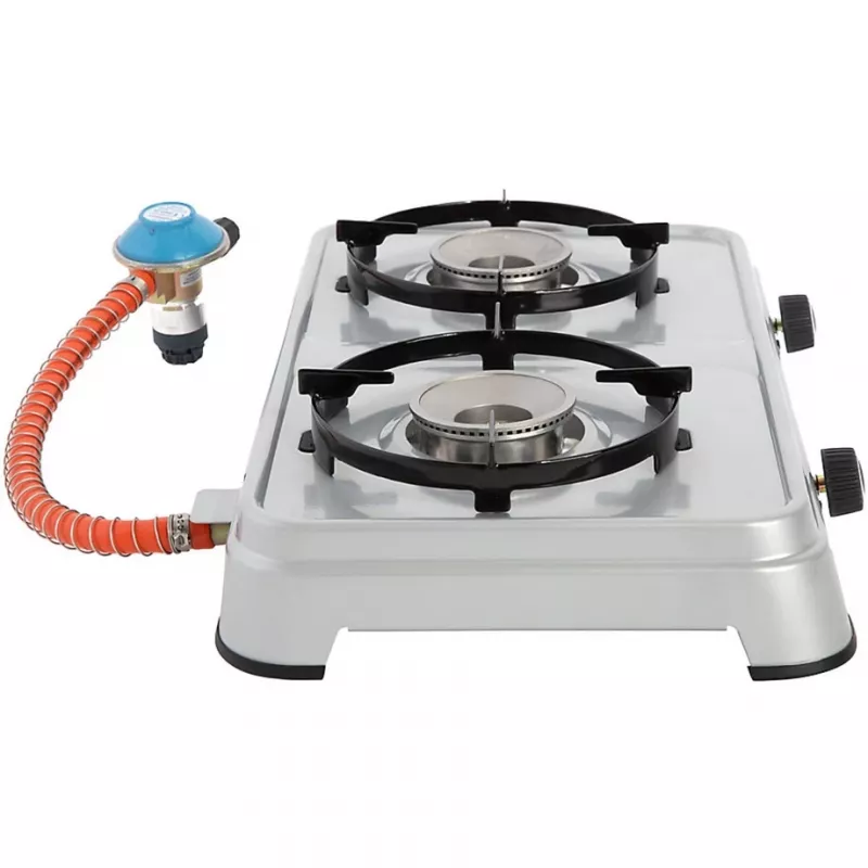 gas stove Camping Cook CV (Grey, two-burner stove)