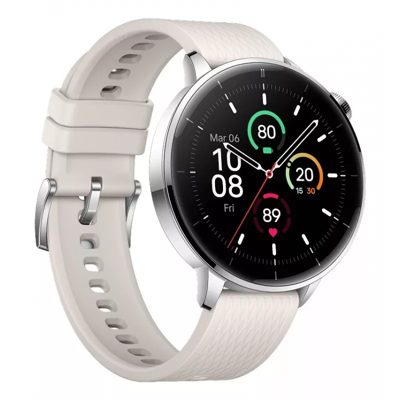 Smartwatch ONEPLUS OnePlus Watch 3 43mm, 1.32 inch AMOLED 466×466, Titanium/Silver, White rubber band, GPS, Wi‑Fi