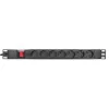 Extralink EXPDU7EU SW 19 inch 1U 7-Outlet EU Power Distribution Unit with Switch, 2m Cable, Black