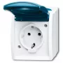 BUSCH JAEGER Ocean - Socket Outlet Hinged Cover 1-way - AP *Grey/blue-green*