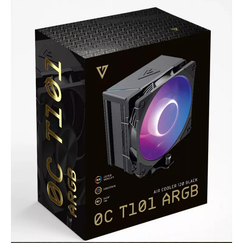MODECOM Volcano 0C T101 ARGB Processor Air cooler 12 cm Black