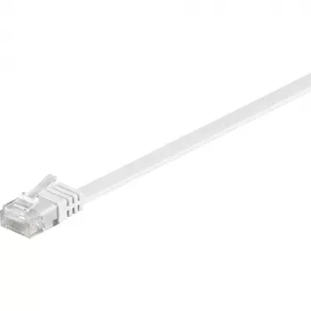 Wentronic Goobay CAT 6 Flat-Patch Cable, U/UTP, White, 2 m - Copper Material (95152)