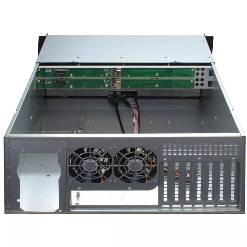 Server Case Inter-Tech 4U-4408 Rack Black, Silver