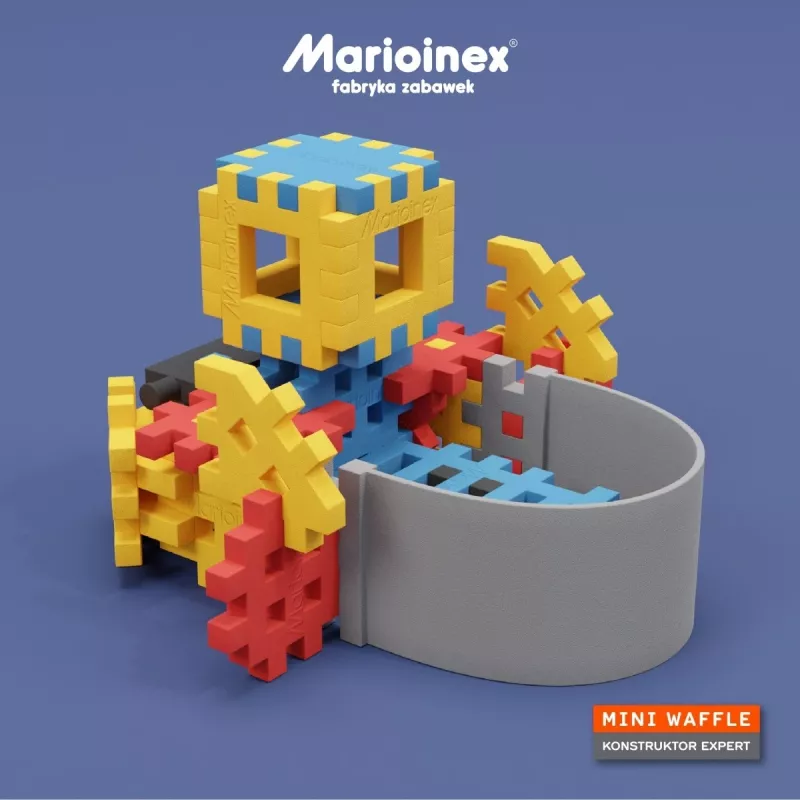 Toy construction set Marioinex Mini Waffle Constructor — 141 pieces, multicolour, for ages 5+