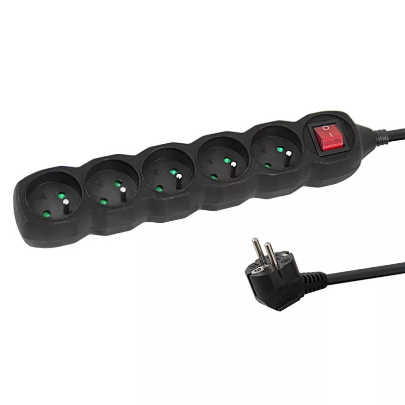 Power Extension Esperanza ELK214K 1.5 m cable 5 Type E outlets Indoor Black