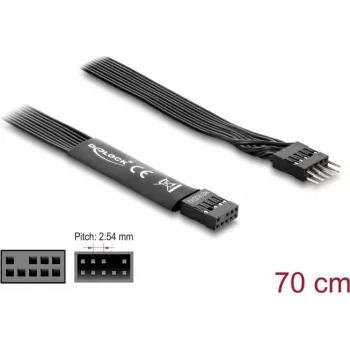 Parallel cable DELOCK 86058, 9-pin to 9-pin, length 0.7 m, black