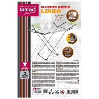 Clothes Dryer LAMART LT8101 — 25 m Drying Line, Lightweight and Durable