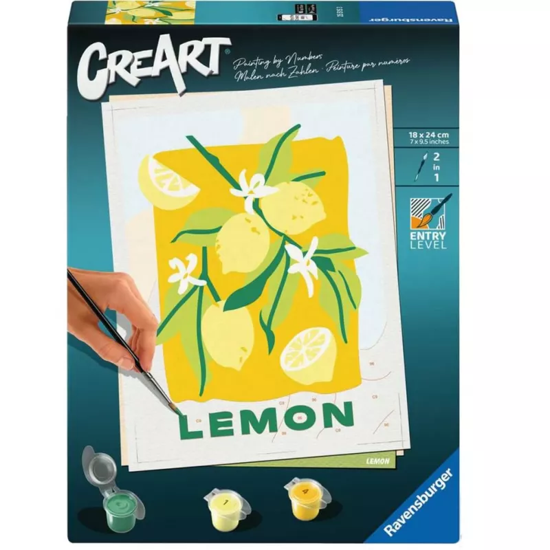 Ravensburger CreArt painting kit – Lemons (design 25515) for canvas painting projects