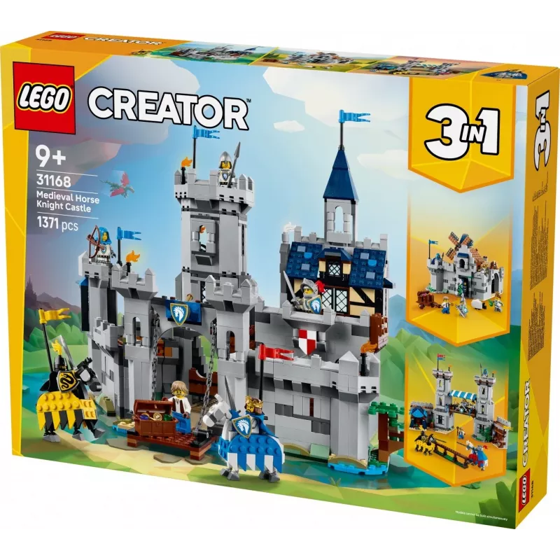 Construction toy LEGO Creator 3-in-1 Medieval Knight's Castle set 31168 — 1371 pieces, 6 minifigures, ages 9+