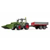 Toy tractor BRUDER Fendt Vario 211 with front loader and side trailer