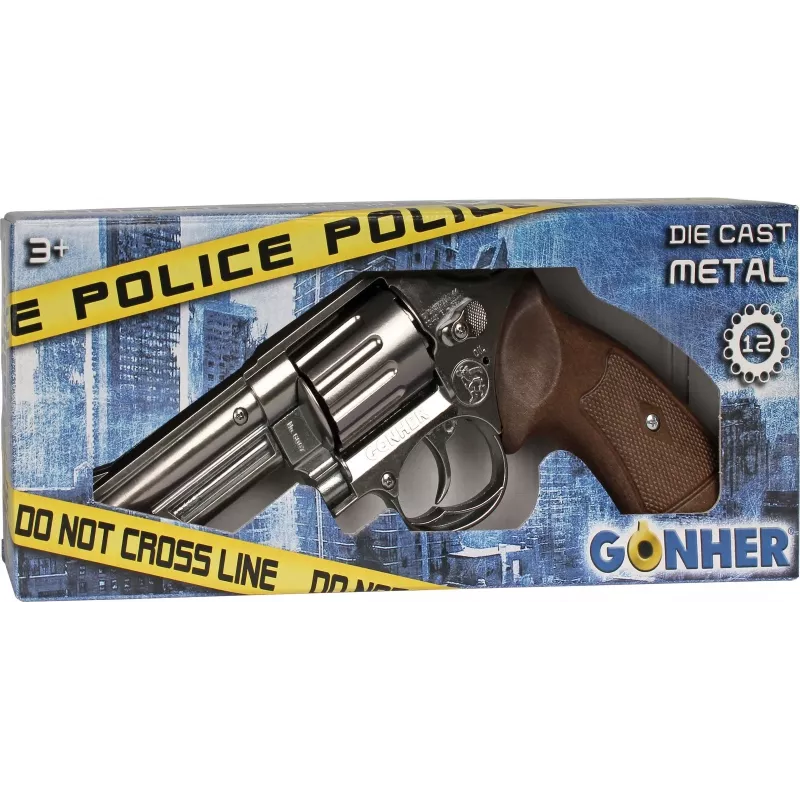 Toy metal police-style revolver Pulio 1556067/0 — 8-round capacity