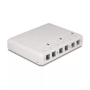 DeLOCK 67052 Keystone surface-mounted box for fiber optic modules, 6-port, white