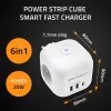 Power strip QOLTEC 52548 with 3×AC sockets and USB port