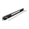 DeLOCK 67060 19-inch D-Type patch panel with strain relief, 8-port centered, 1U, black